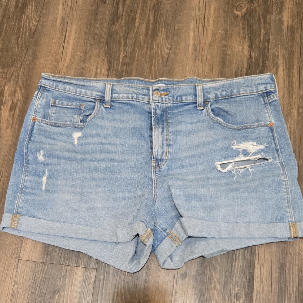 Old Navy Light Blue Distressed Jean Shorts